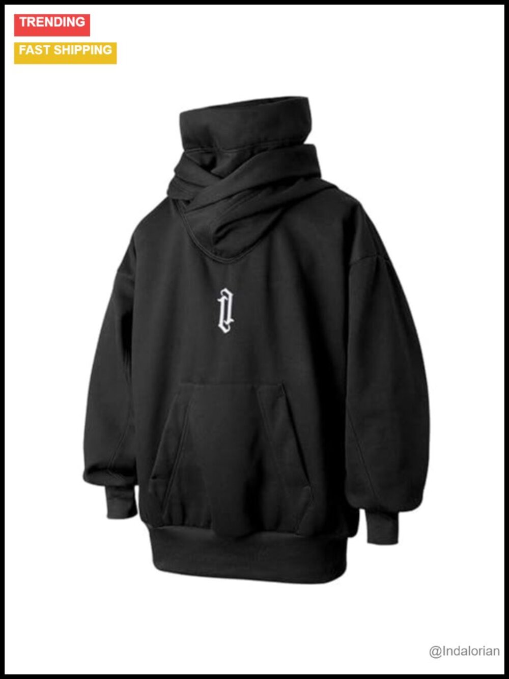 Men's Fleece Hoodie with Built-in Face Mask & Scarf Techwear